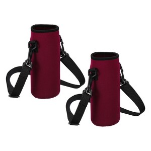 Unique Bargains Neoprene Portable Insulated Adjustable Strap Water Bottle 
Sling Bags 2 Pcs - 1 of 4