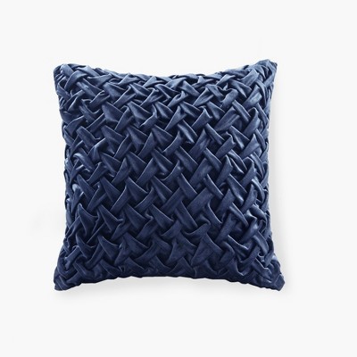 LIVN CO. Vintage Ruched Square Velvet Pillow