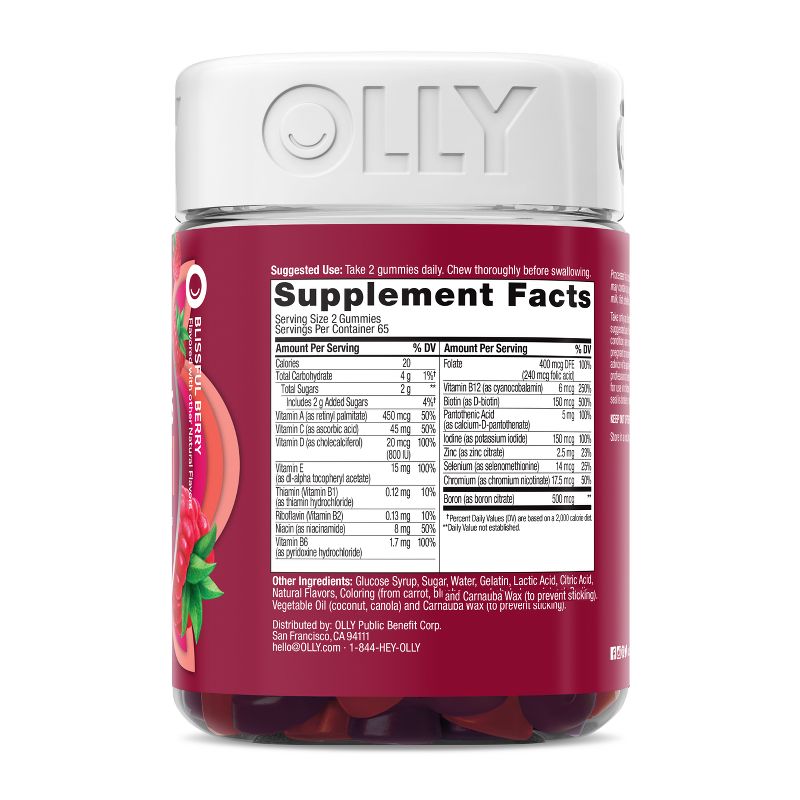 OLLY Women's Multivitamin Gummies - Berry, 4 of 15