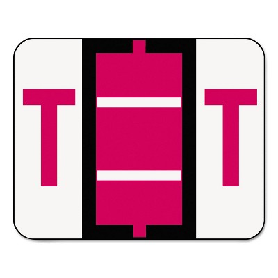 Smead A-Z Color-Coded Bar-Style End Tab Labels Letter T Red 500/Roll 67090