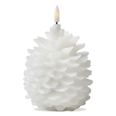 TAG Pinecone Led Candle White