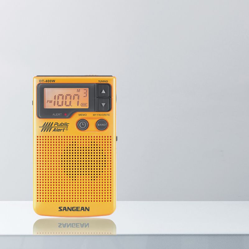 Sangean® DT-400W Portable AM/FM Pocket Digital Clock Radio with Weather Alert, 5 of 6