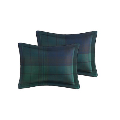 Full Green Plaid Faux Fur Down Alternative Comforter Set