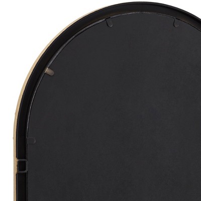 Matte Gold 53" Arched Wall Mirror with Ribbed Iron Frame