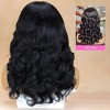 Jessie's Wig 20-24 Inch Curtain Bangs Pull Go Bouncy Wavy Wig 6x5 Pre Cut Lace Natural Color 1 Pc/Pack - 3 of 4