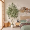 DR.Planzen 8ft Artificial Olive Tree, Faux Tree in Custom Oval White Planter, 3 Branches Fake Plant perfect for Indoor outdoor Home Décor - 2 of 4