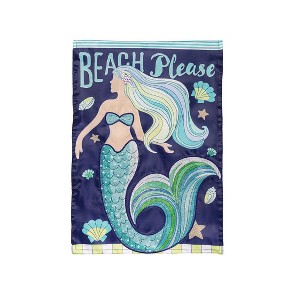 Evergreen Mermaid Beach Applique Garden Flag 12 x 18 Inches Indoor Outdoor Decor - 1 of 4