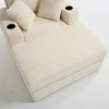 Corduroy Chaise Lounge Chair with Deep Seat and Detachable Cushions - 3 of 4