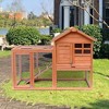 GDFStudio Walter Outdoor 48" Solid Wood Rabbit House with Removable Tray For Small Animal - 2 of 4