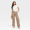 Women's High-Rise Linen Pleated Front Straight Trousers - A New Day™ - 3 of 3