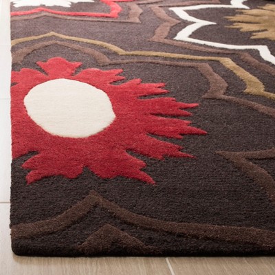 Handmade Tufted Square Multicolor Wool-Viscose Blend Area Rug