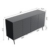 63" Modern Sideboard Buffet Cabinet with Adjustable Shelves, Kitchen Sideboard Storage Cabinet for Living Room, Dining Room – The Pop Home - 4 of 4