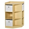HOMCOM Wooden Kids Cabinet Freestanding Corner Storage Drawer Toys Clothes Books Organizer Dresser Children Bookcase Display Shelf Wardrobe for Bedroom with Anti-toppling Hardware Drawers - 4 of 4