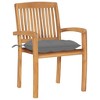 vidaXL Garden Chair Set of 6 Teak wood Solid Teak Wood Standard - 3 of 4