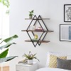 Danya B. 3-Tier Antigua Crossed Double Diamond Wall Shelf Unit Black/Rustic: Laminated Iron Frame, Includes Mounting Brackets - image 4 of 4