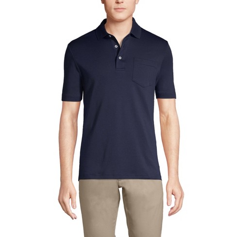 Lands' End Men's Short Sleeve Cotton Supima Polo Shirt With Pocket 