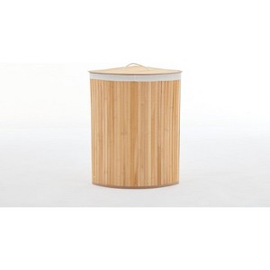 Bamboo Laundry Hamper Large with Removable 4-Section Liner, Foldable Storage Basket with Lid and Handles for Bedroom, Laundry Room, Small Spaces - 1 of 1