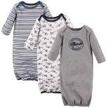 Hudson Baby Infant Boy Cotton Long-Sleeve Gowns 3pk, Aviation, 0-6 Months