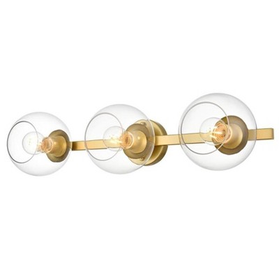 Chrome and Clear Glass 3-Light Dimmable Bath Sconce
