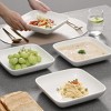 vancasso 4 Pieces Dinnerware Set,White,Durable Poreclain,Soup Plates,Square Plate,950ml,Service For 4 People - 4 of 4