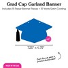 Big Dot of Happiness Blue Graduation Cap Garland Banner, High School or Elementary Graduate Photo Backdrop, 10 Feet of Cord, 15 Hats with Tassels - 4 of 4