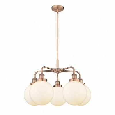 Beacon - 5 Light Stem Hung Chandelier In Art Deco Style-17.38 Inches Tall and 26 Inches Wide