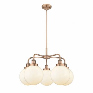 Beacon - 5 Light Stem Hung Chandelier In Art Deco Style-17.38 Inches Tall and 26 Inches Wide - 1 of 1