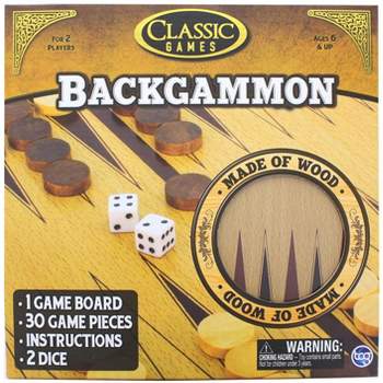 The Canadian Group Classic Games Wood Backgammon Set | Board & 30 Game Pieces
