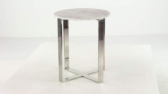 Modern Marble and Stainless Steel Accent Table White - Olivia &#38; May, 2 of 20, play video