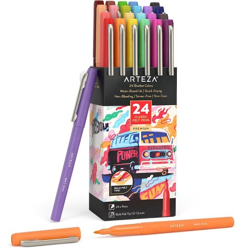Arteza Retractable Gel Ink Pens Set, Red - Doodle, Draw, Journal - 24 Pack  