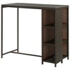 vidaXL Bar Table with Storage Rack Brown 47.2 inches x23.6 inches x43.3 inches  Poly Rattan - 4 of 4