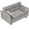 TiramisuBest Modern Velvet 3 in 1 Convertible Sofa Bed Sofa Couch Pull Out Small Love Seat with Pillow Pockets Living Room Furniture - 3 of 4