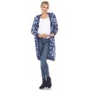 Maternity Leopard Print Open Front High Pile Fleece Coat -White Mark - 2 of 4