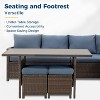 Heynemo 7 Pcs Outdoor Conversation Set All Weather Wicker Sectional Sofa Set Dining Table Chair and Ottoman,Steel Frame - 3 of 4