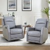 Set of 2 Ofelia Wooden Upholstery Wingback Swivel Recliner for Bedroom and Living Room |Artful Living Design-GREY - 2 of 4