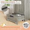 Homhougo Dog Feeding Station with 2 Elevated Dog Bowls, Pet Feeding Station,Flip Top Pet Food Cabinet,Pet Food Container - 4 of 4