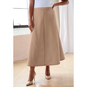 Roaman's Plus Size Bend Over A Line Skirt - 1 of 4