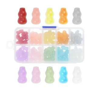 Unique Bargains 8x14mm Gourds Shape Glass Beads for Bracelets for Bracelet Making DIY Crafts Assorted Color 100Pcs - 1 of 4