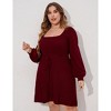 Clearlove Elegant Square Neck Sweater Dress for Women - Plus Size Ribbed Knit Tunic with Long Sleeves - 4 of 4