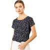 INSPIRE CHIC Women's Short Sleeves Round Neck Floral Print T-Shirts - 4 of 4
