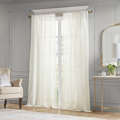 Grungis 52x84 Inch Polyester Embroidered Curtain Panels for Living Room
