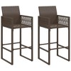 vidaXL Garden Bar Stool Brown PE rattan, powder-coated steel Standard - 2 of 4