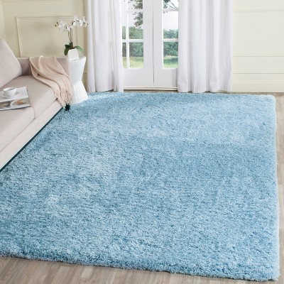 Light Blue 8' x 10' Handmade Tufted Shag Rug