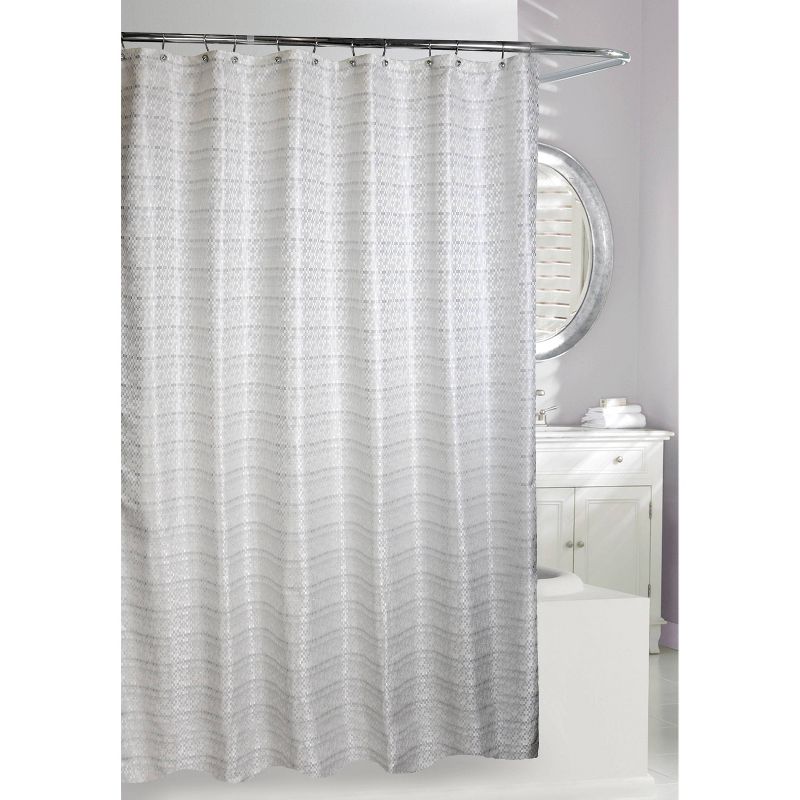 Avenue Road Shower Curtain White/Silver - Moda at Home, 1 of 6