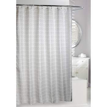 Avenue Road Shower Curtain White/Silver - Moda at Home