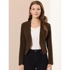 INSPIRE CHIC Women's Collarless Work Office Long Sleeve Cropped Blazers - 2 of 4