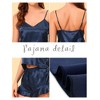 cheibear Women's Satin Spaghetti Cami Tops Ruffle Trim Shorts Sleepwear Sets - 4 of 4