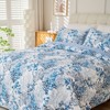 Luupatchy Blue Coral Print 3 Pc Bedding Set - Soft Breathable Comforter with 2 Pillowcases, All-Season Bedding for Home Bedrooms - 2 of 4
