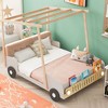 NicBex Twin/Full Size Car-Shaped Platform Bed Frame with Pillow,Ceiling Cloth and LED Light,Wood Slats Support,No Box Spring Needed,Easy Assembly - 2 of 4