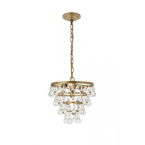 Elegant Lighting Kora 3 light Brass Pendant - 1 of 4